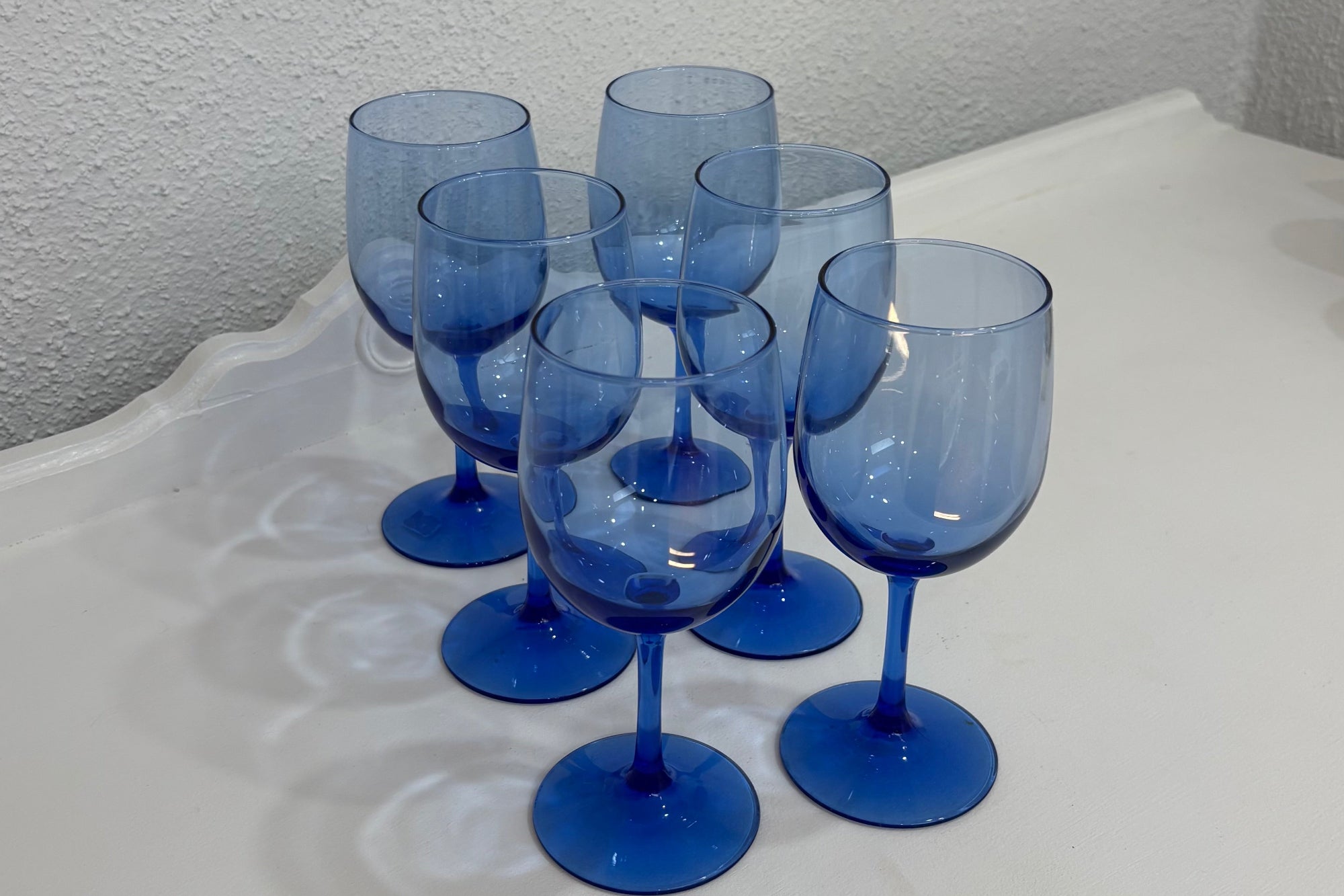 Vintage Blue Wine Glass