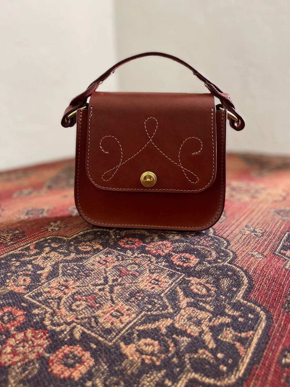 The Hadley Mini Handbag in Cognac